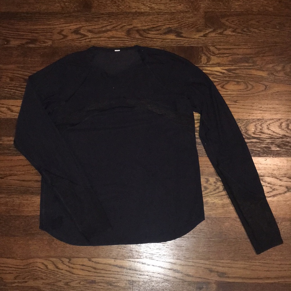 Lululemon black long sleeve top with mesh detail